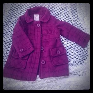 Burgundy girls pea coat